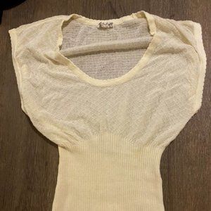 Free People Cream Adrienne Baby Tee - Size XS